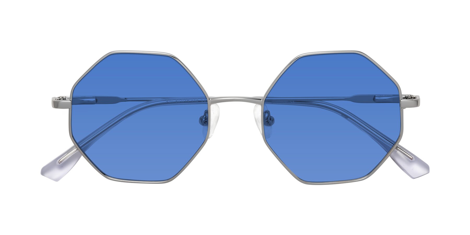 Folded Front of Fall in Silver with Blue Tinted Lenses