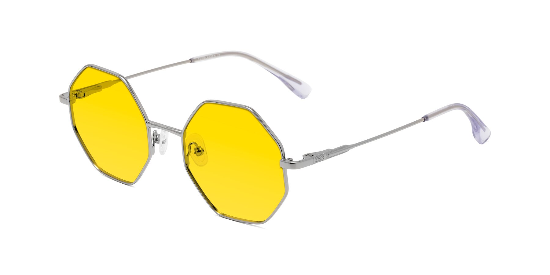 Angle of Fall in Silver with Yellow Tinted Lenses