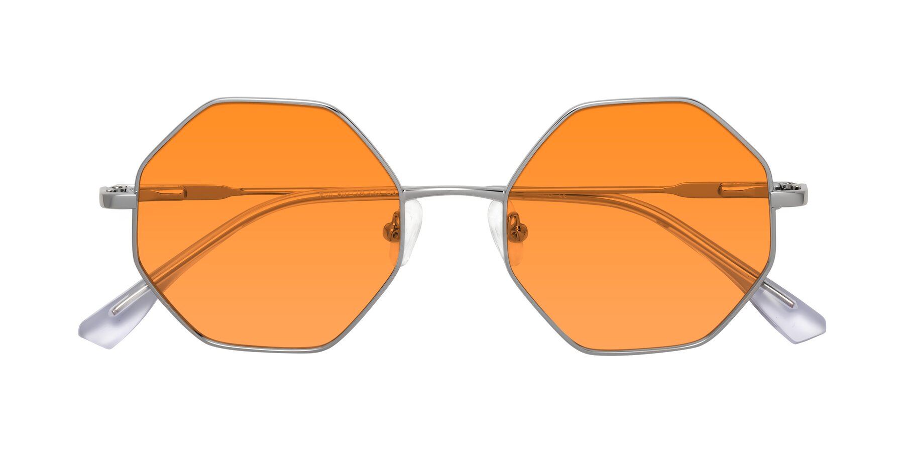 Folded Front of Fall in Silver with Orange Tinted Lenses