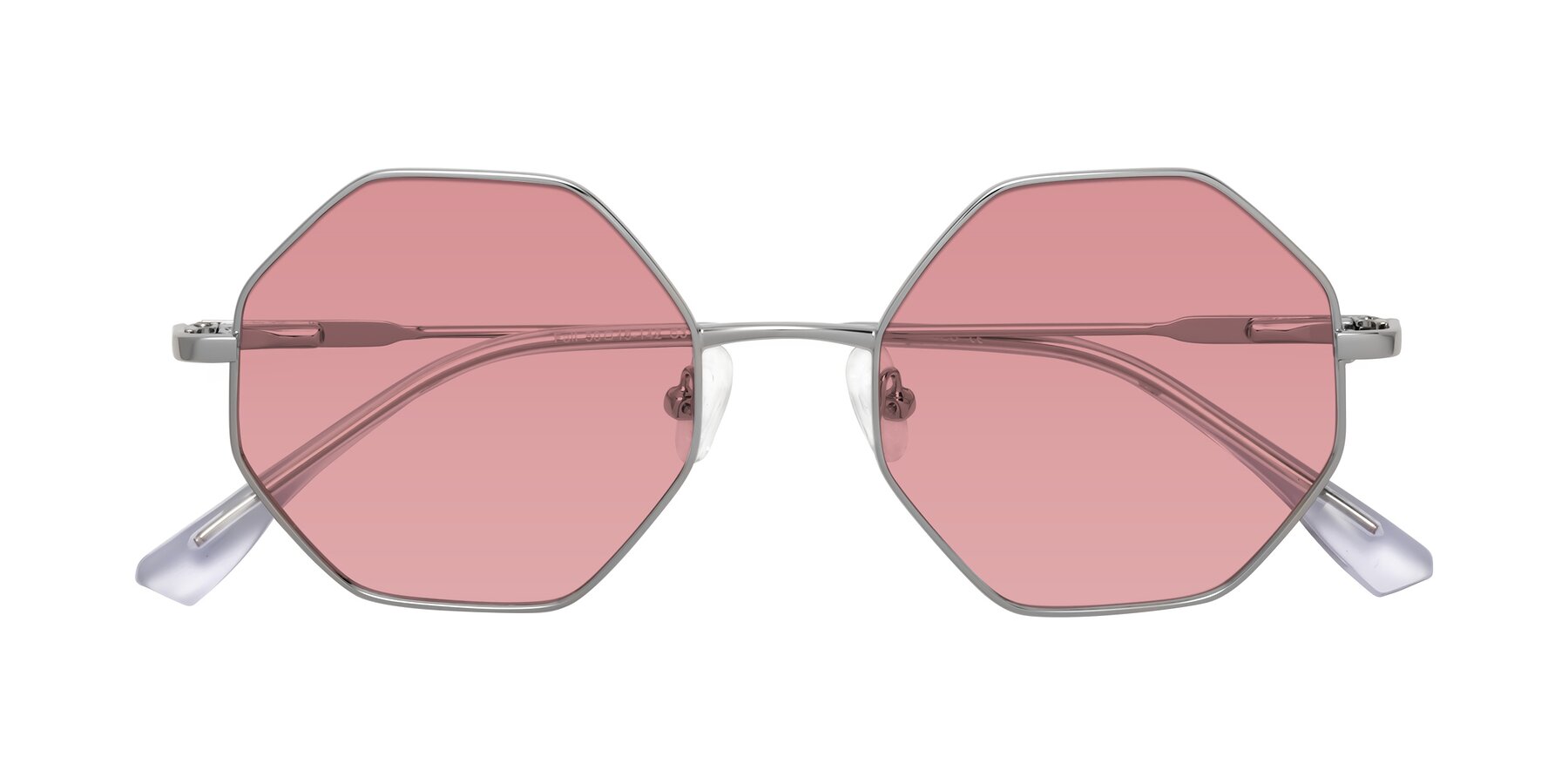 Folded Front of Fall in Silver with Medium Garnet Tinted Lenses