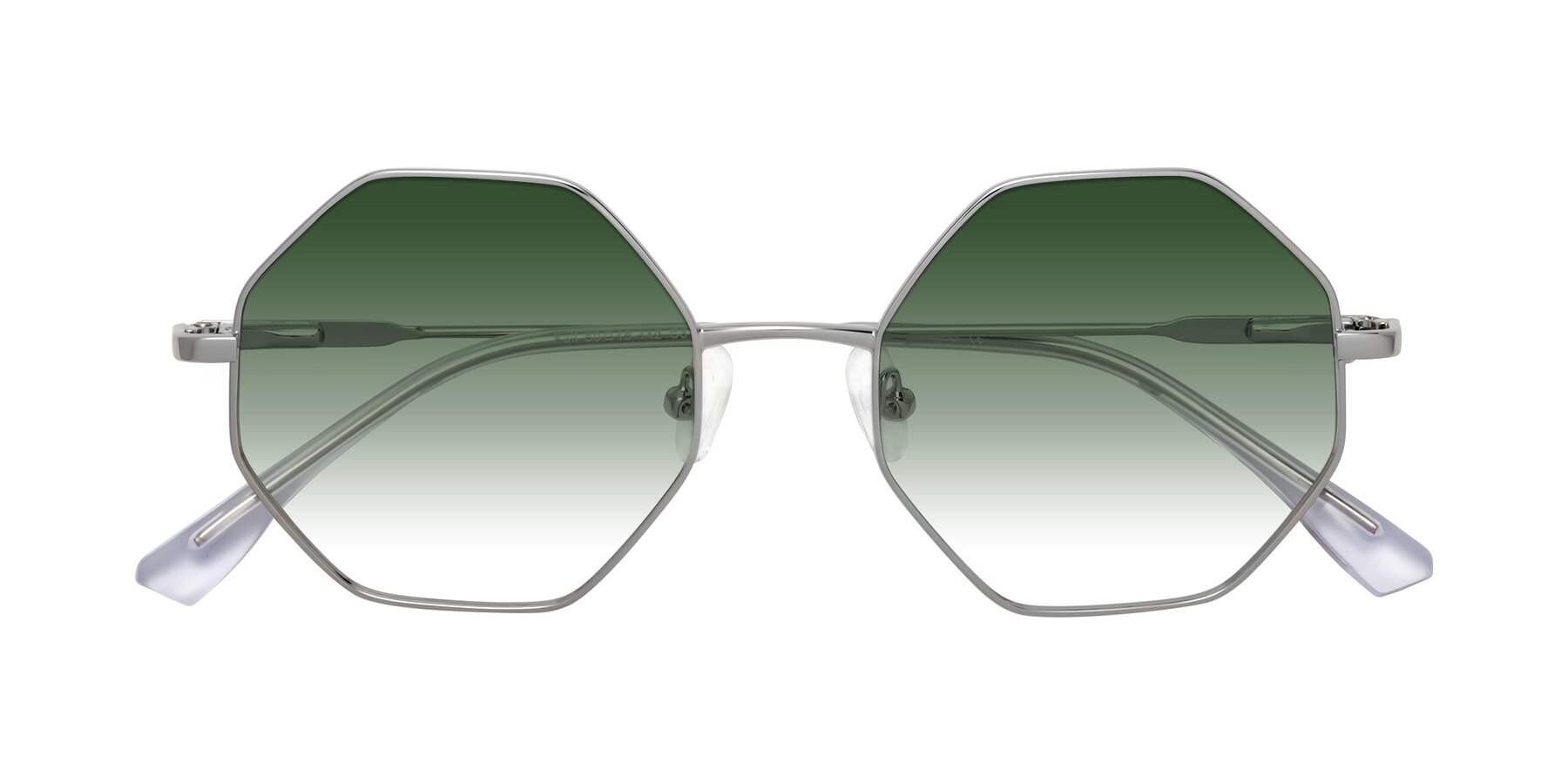 Folded Front of Fall in Silver with Green Gradient Lenses