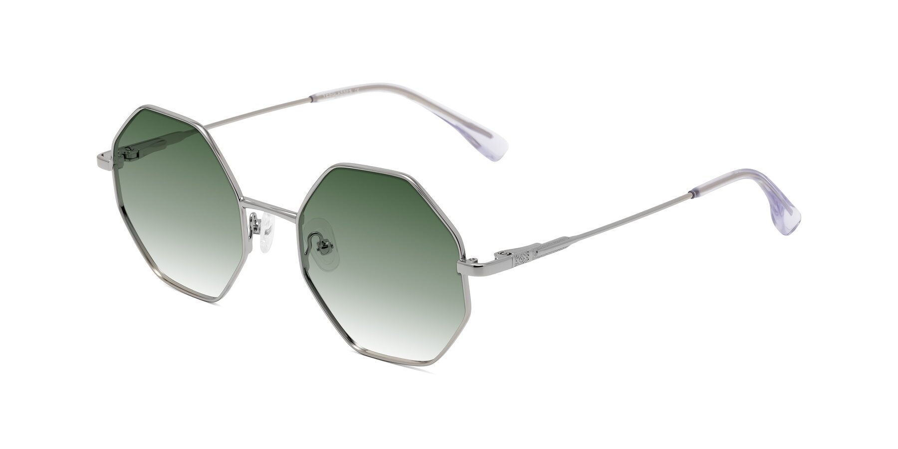 Angle of Fall in Silver with Green Gradient Lenses