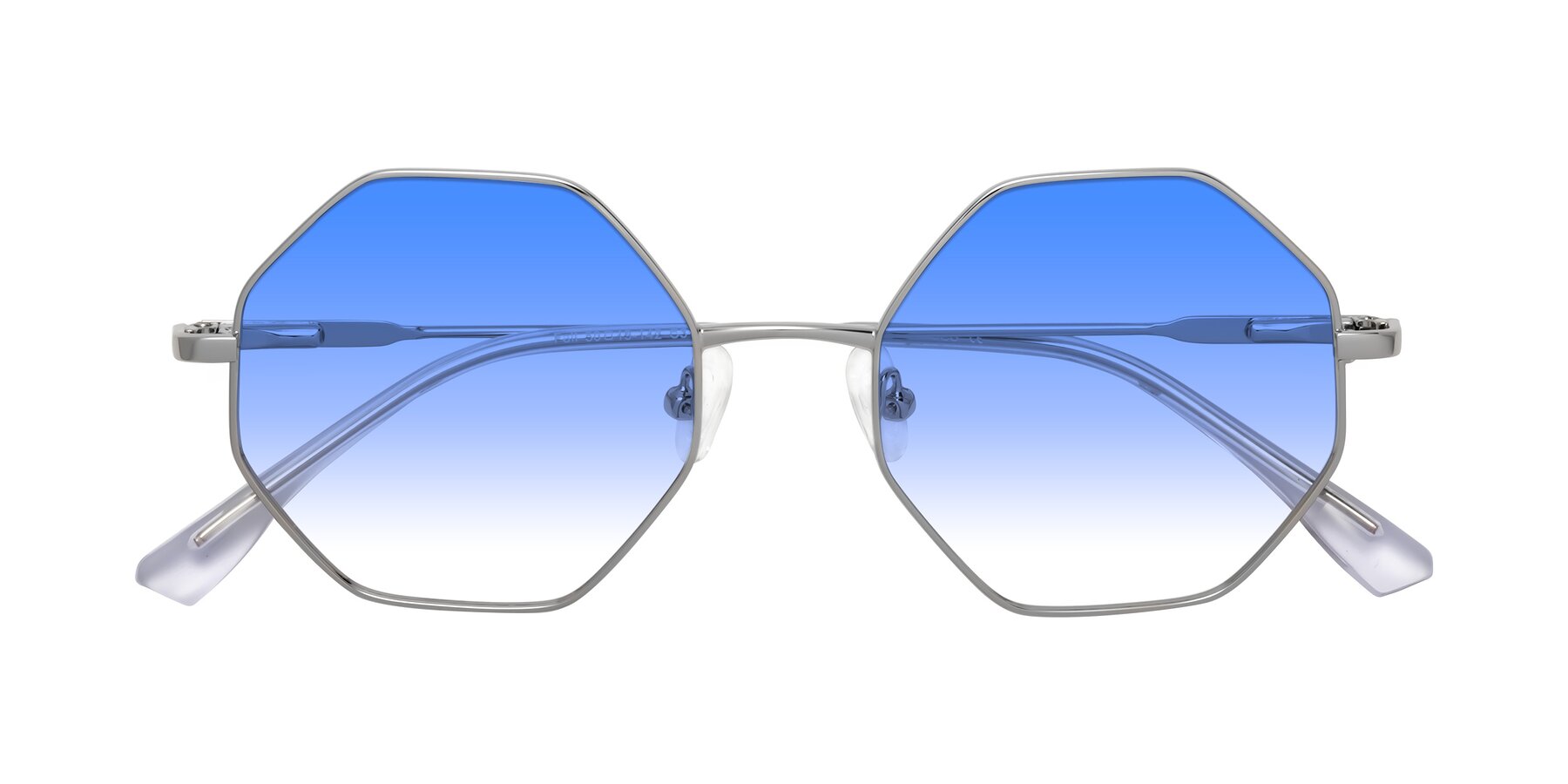 Folded Front of Fall in Silver with Blue Gradient Lenses