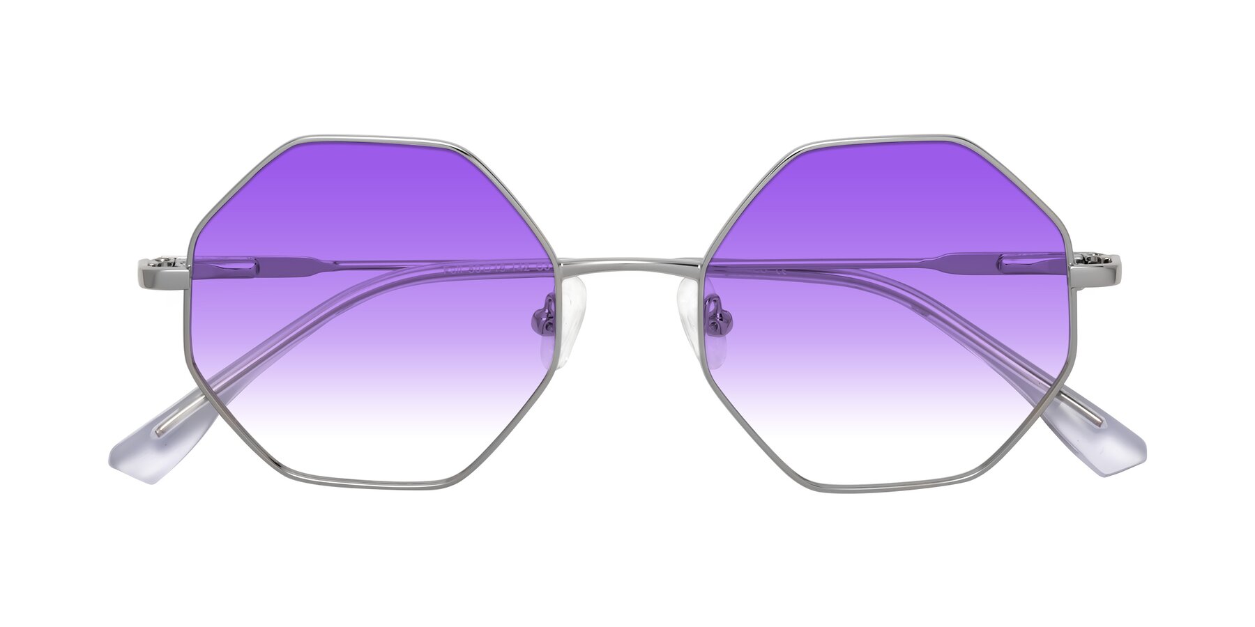 Folded Front of Fall in Silver with Purple Gradient Lenses