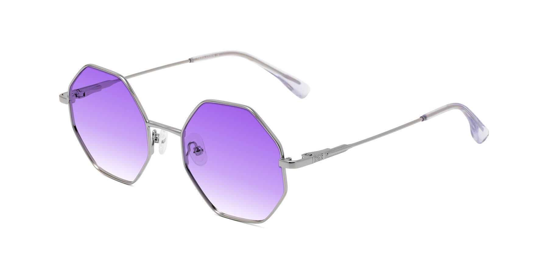 Angle of Fall in Silver with Purple Gradient Lenses