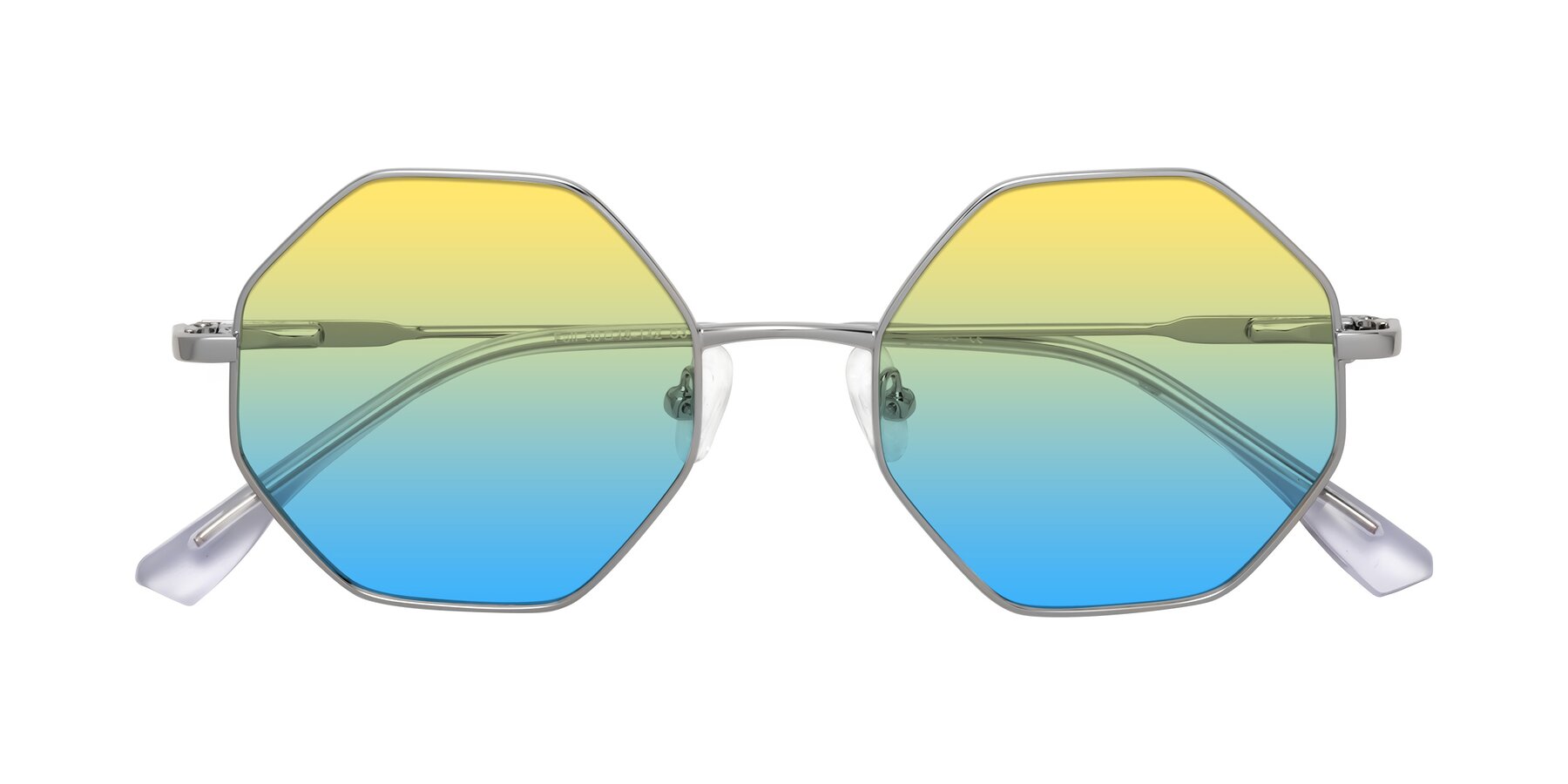 Folded Front of Fall in Silver with Yellow / Blue Gradient Lenses