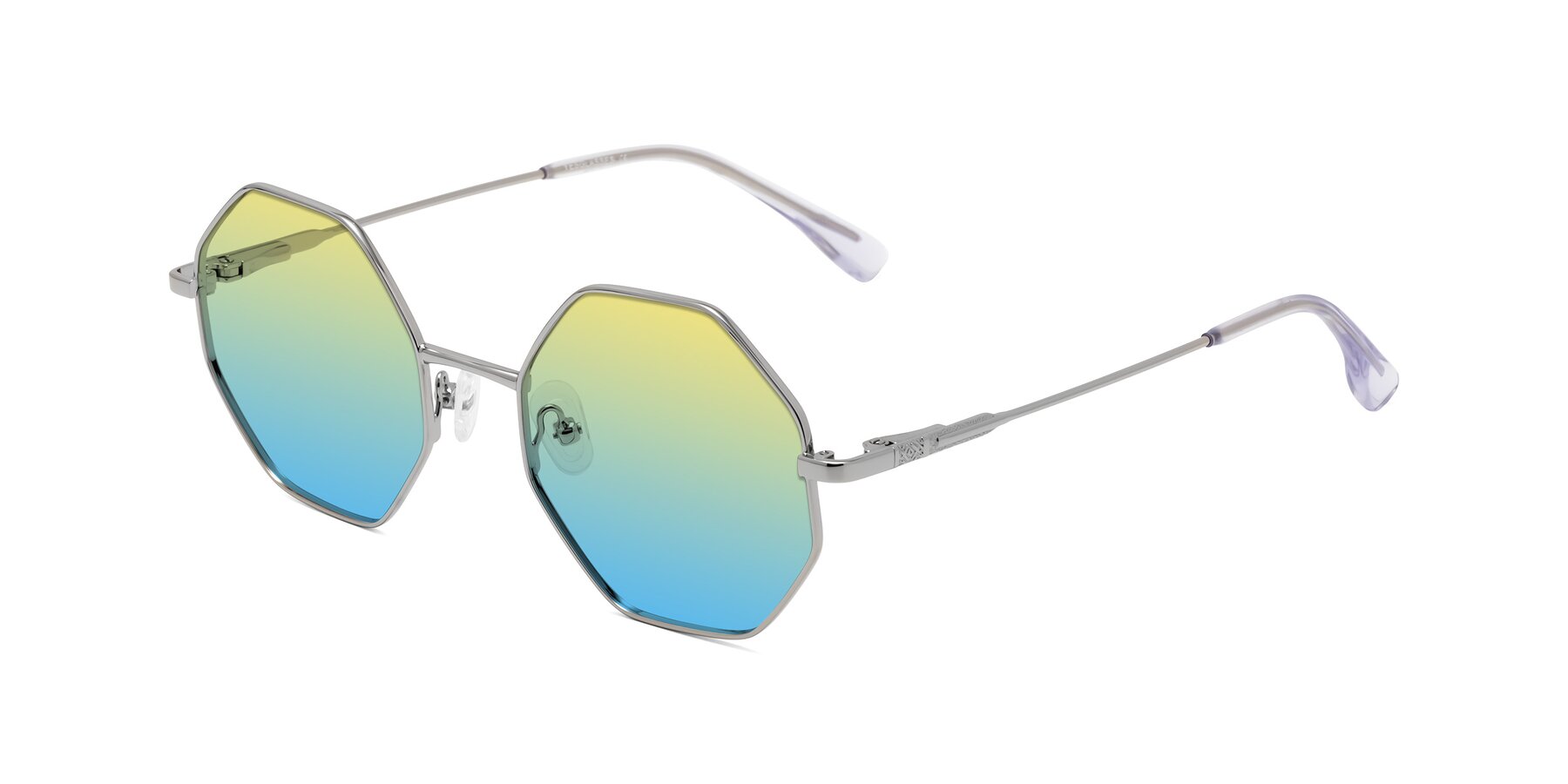 Angle of Fall in Silver with Yellow / Blue Gradient Lenses