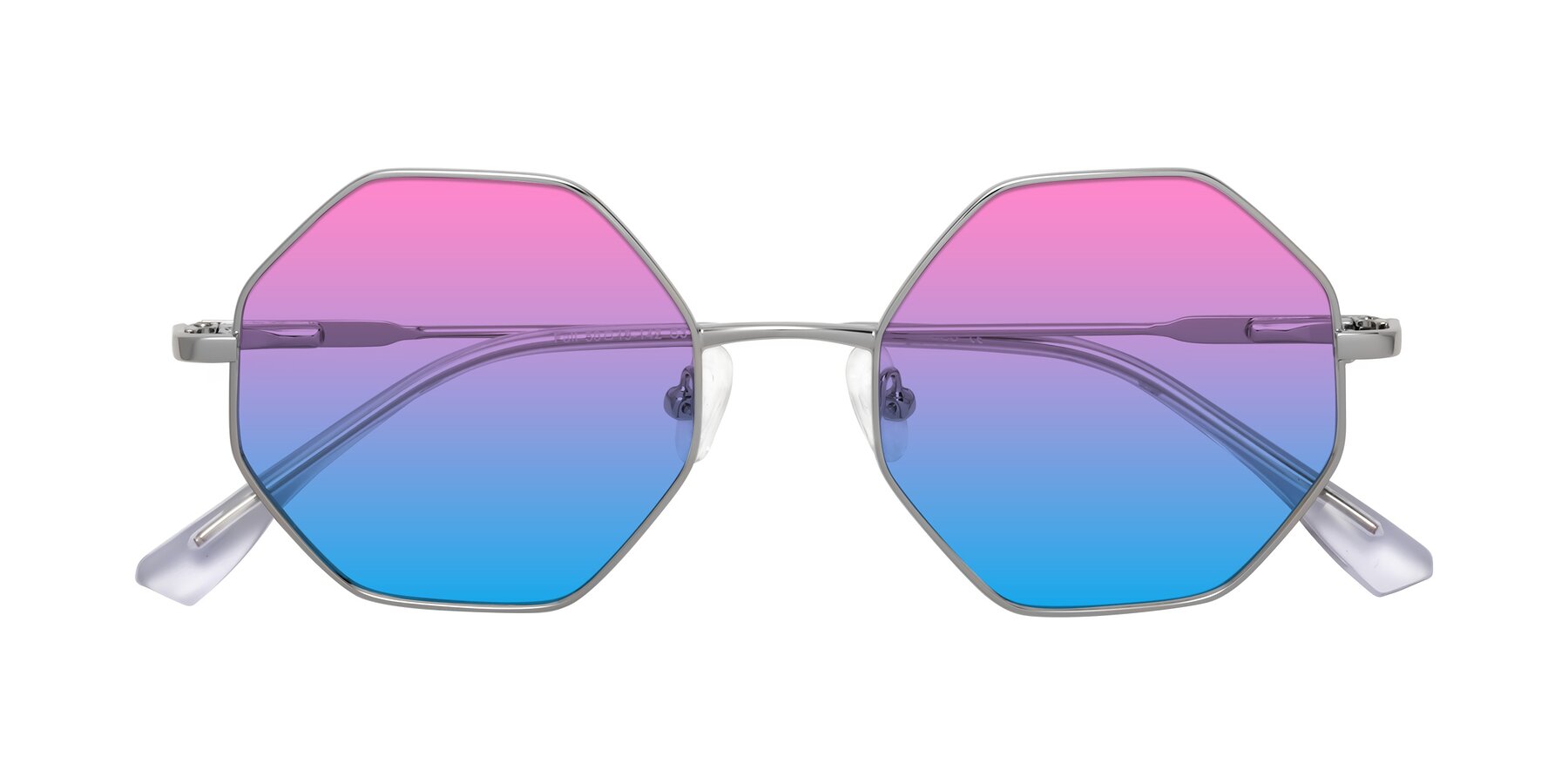 Folded Front of Fall in Silver with Pink / Blue Gradient Lenses