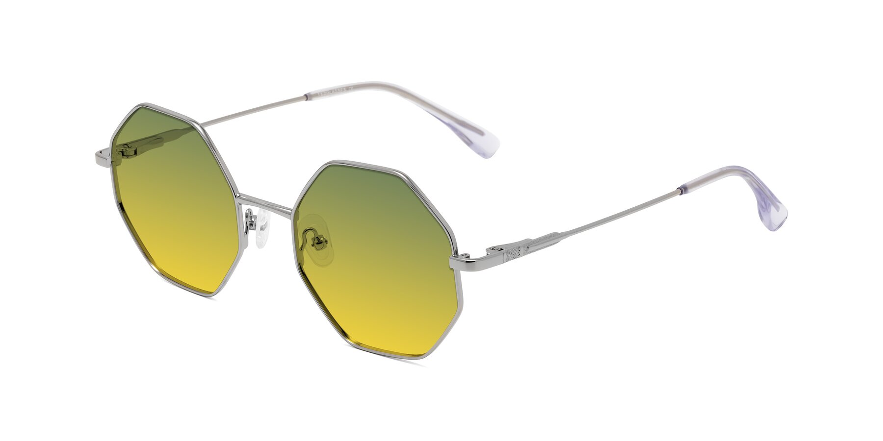 Angle of Fall in Silver with Green / Yellow Gradient Lenses