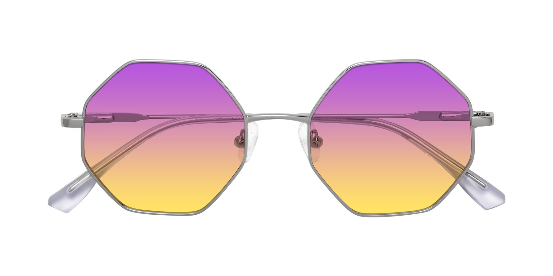 Folded Front of Fall in Silver with Purple / Yellow Gradient Lenses