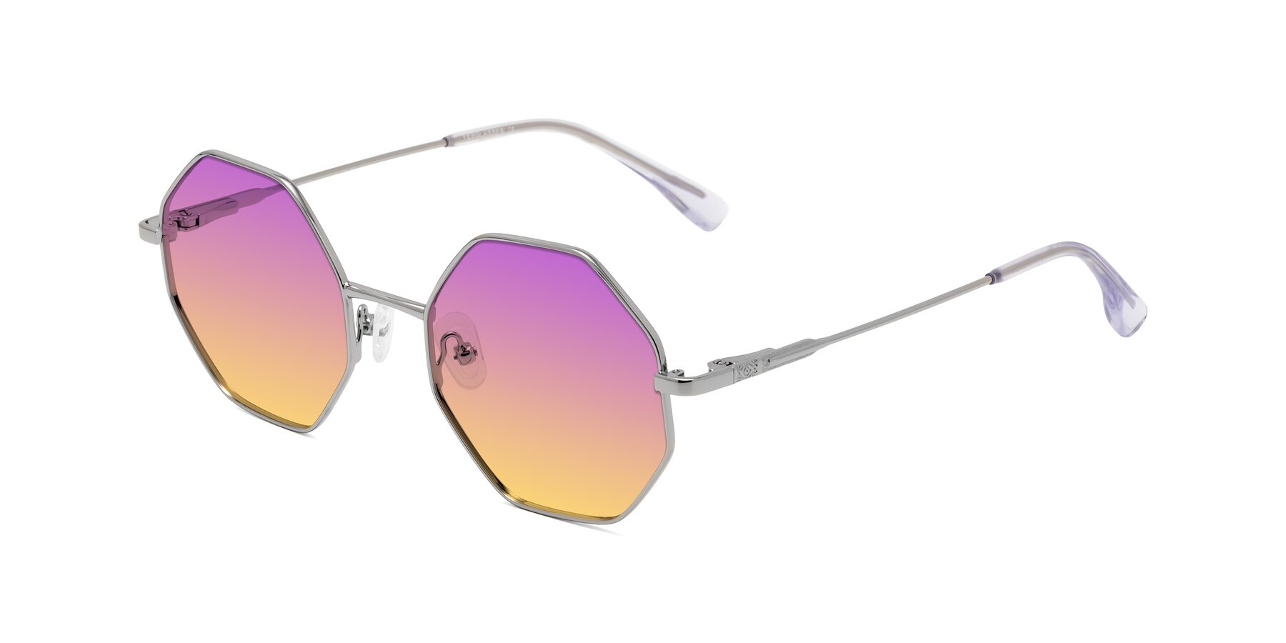 Angle of Fall in Silver with Purple / Yellow Gradient Lenses