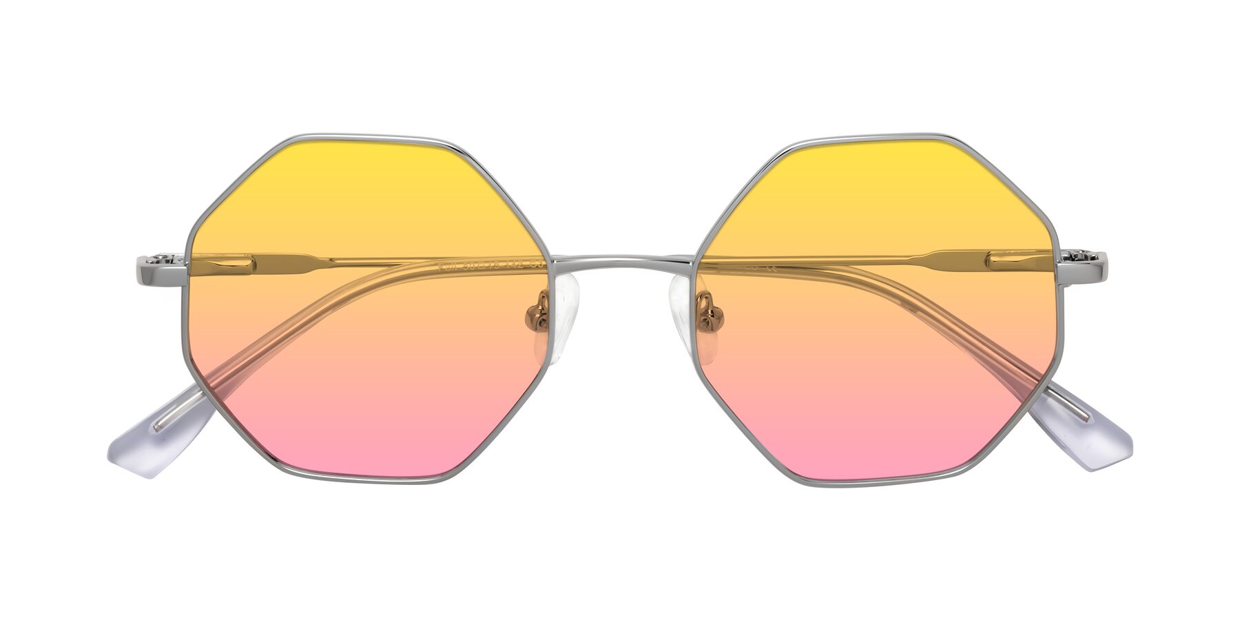 Folded Front of Fall in Silver with Yellow / Pink Gradient Lenses