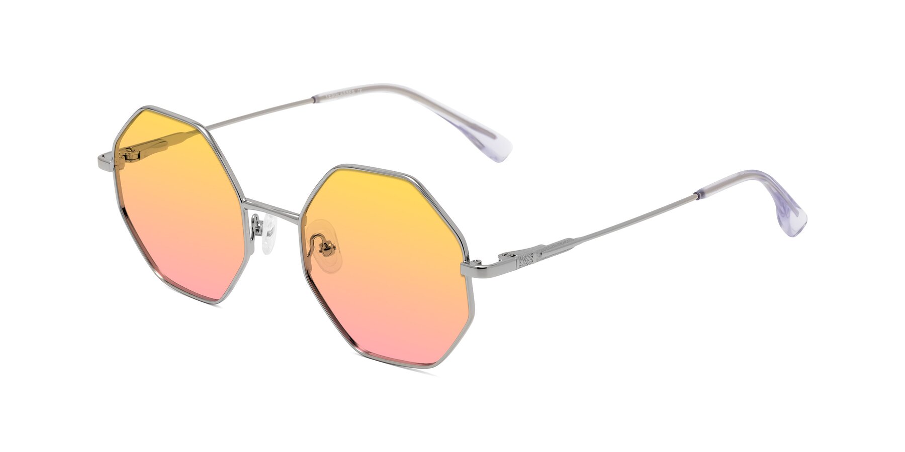 Angle of Fall in Silver with Yellow / Pink Gradient Lenses