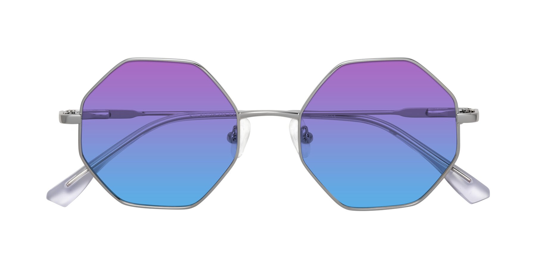 Folded Front of Fall in Silver with Purple / Blue Gradient Lenses