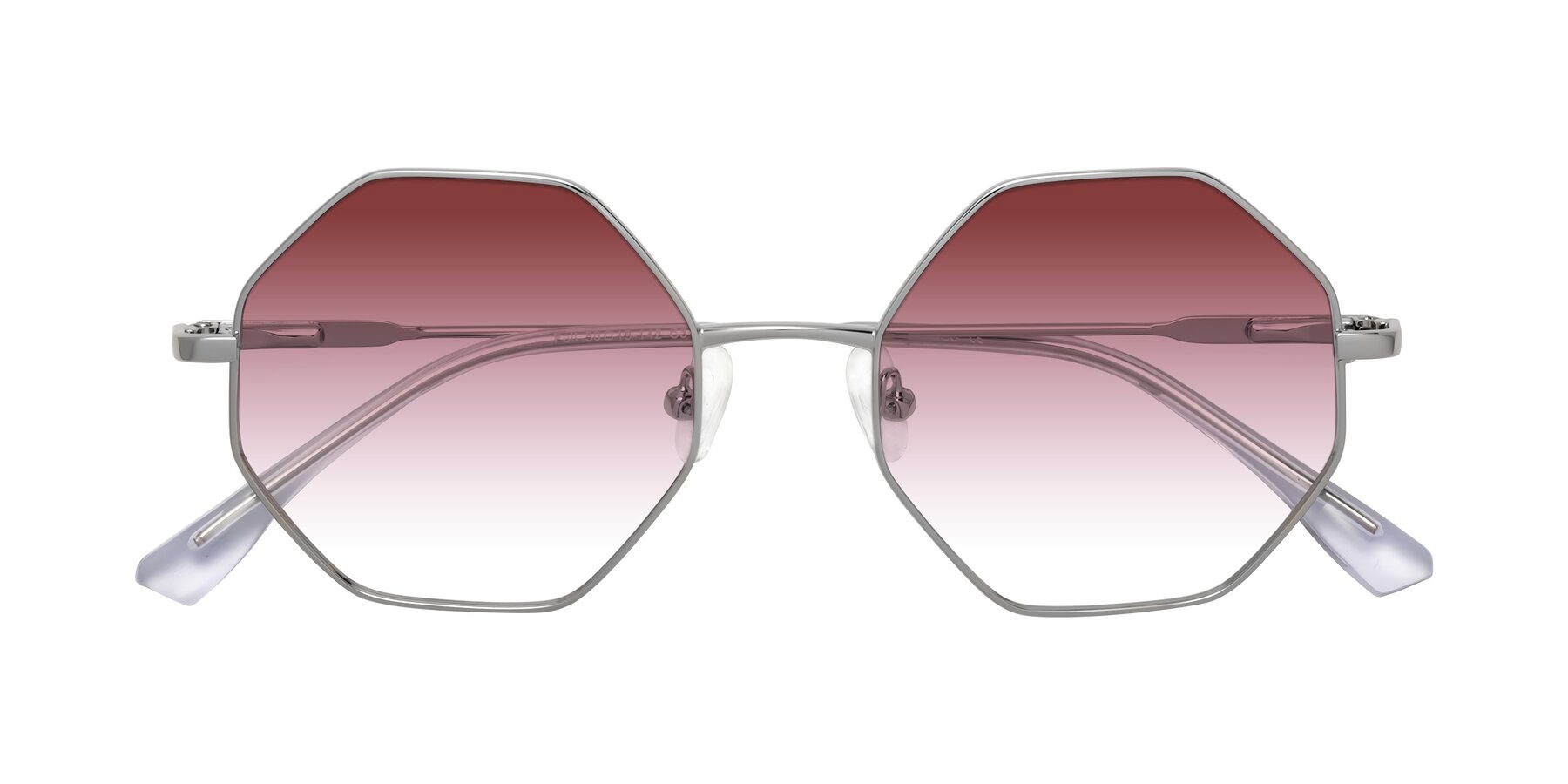 Folded Front of Fall in Silver with Garnet Gradient Lenses