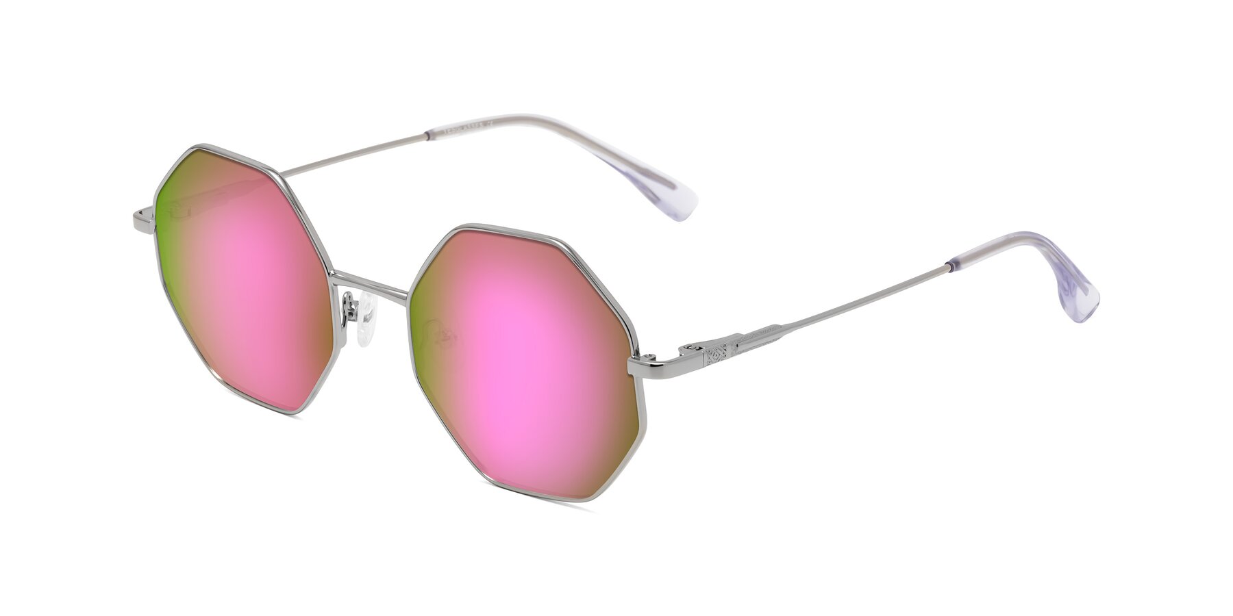 Angle of Fall in Silver with Pink Mirrored Lenses