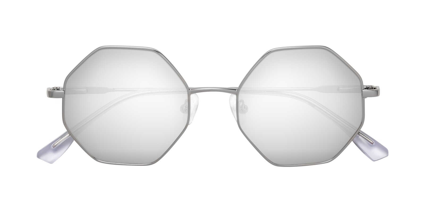 Folded Front of Fall in Silver with Silver Mirrored Lenses