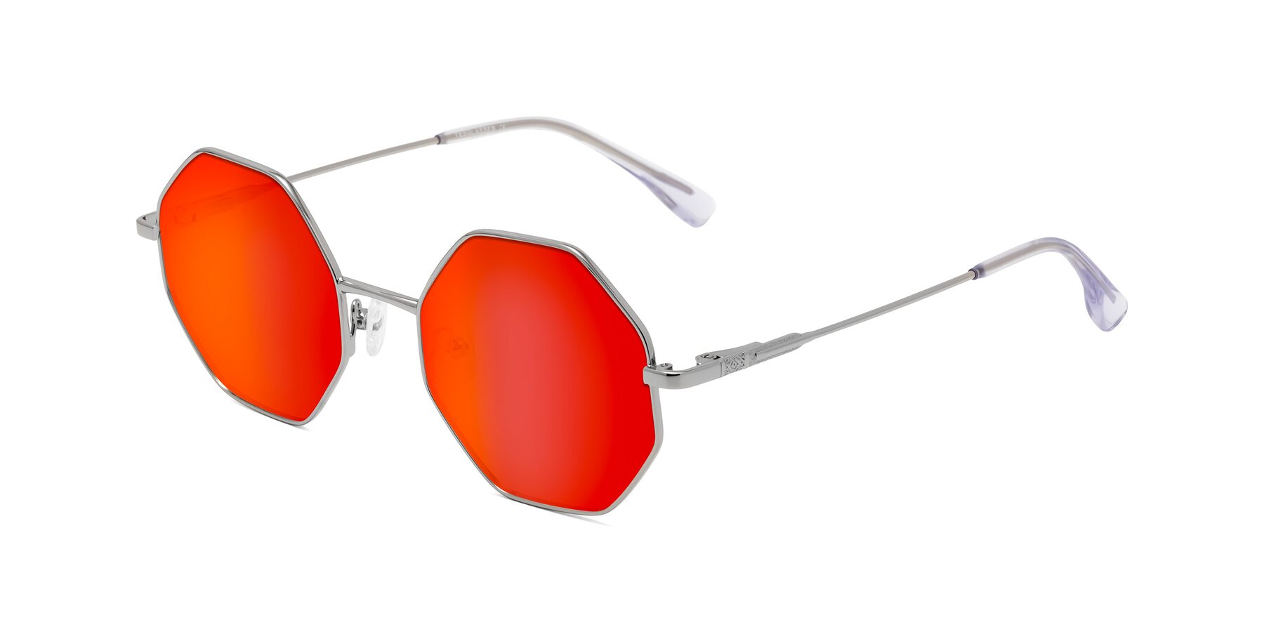 Angle of Fall in Silver with Red Gold Mirrored Lenses