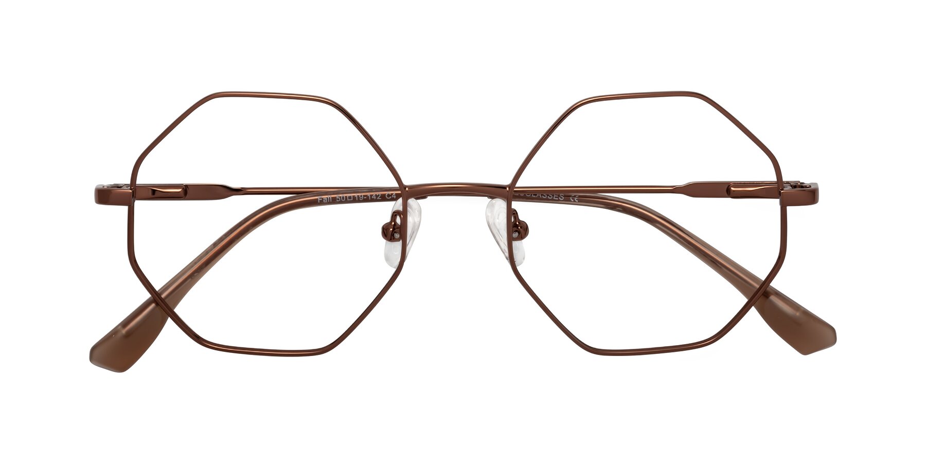 Folded Front of Fall in Bronze with Clear Eyeglass Lenses