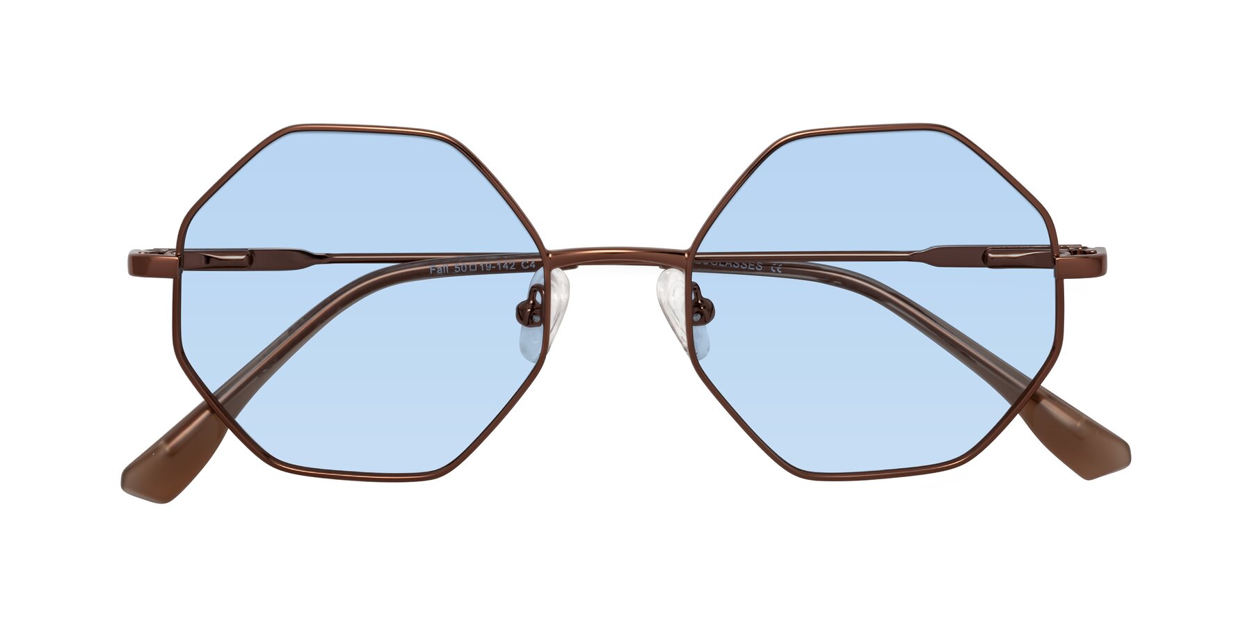 Folded Front of Fall in Bronze with Light Blue Tinted Lenses