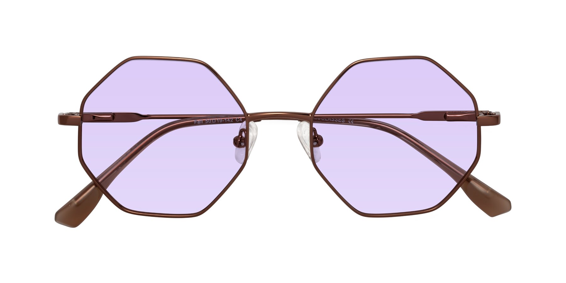 Folded Front of Fall in Bronze with Light Purple Tinted Lenses