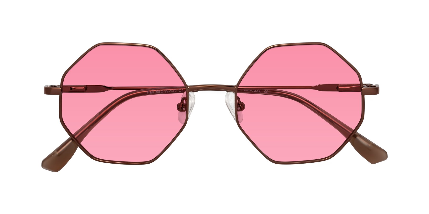 Folded Front of Fall in Bronze with Pink Tinted Lenses