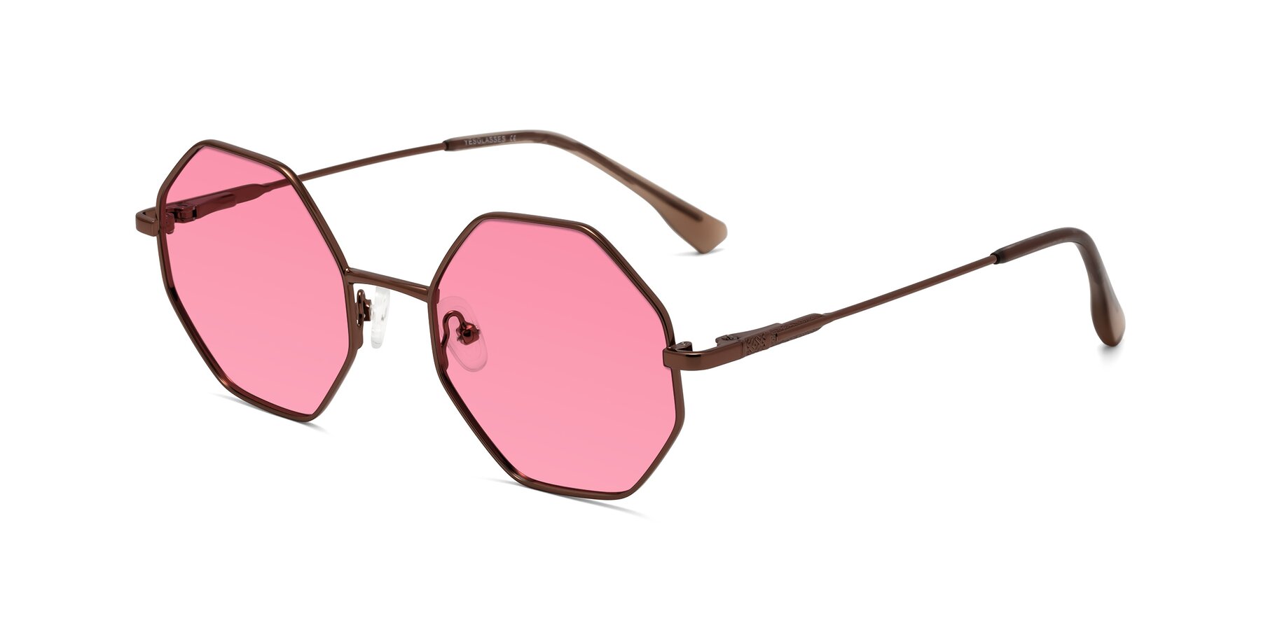 Angle of Fall in Bronze with Pink Tinted Lenses