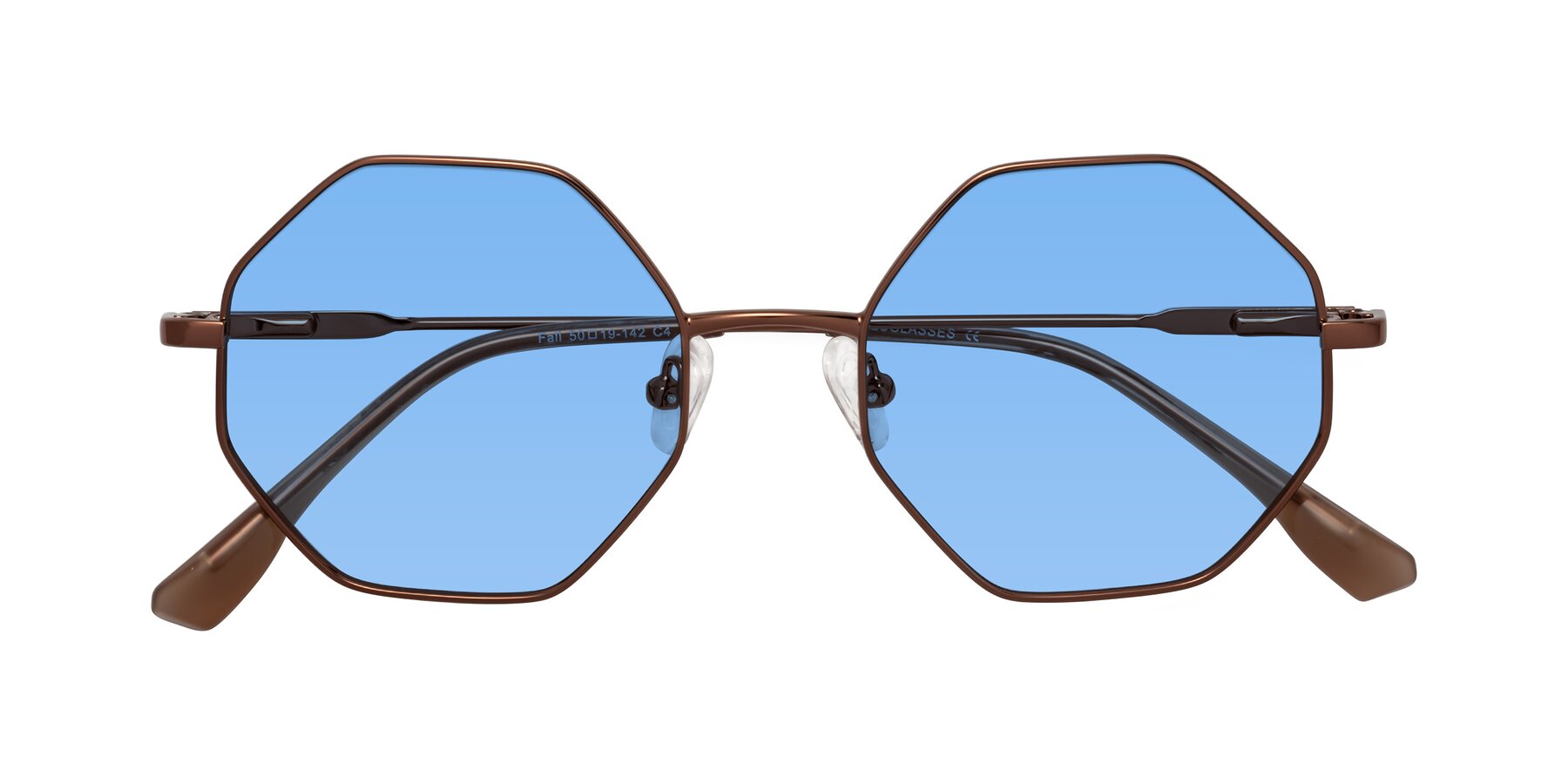 Folded Front of Fall in Bronze with Medium Blue Tinted Lenses