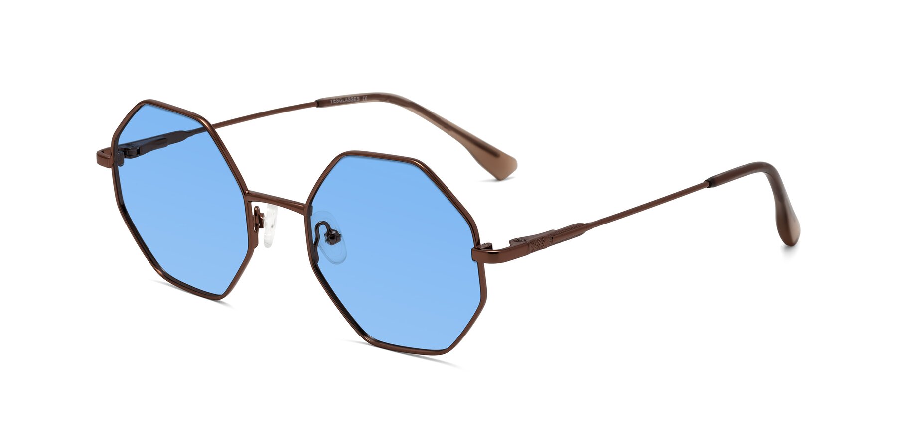 Angle of Fall in Bronze with Medium Blue Tinted Lenses