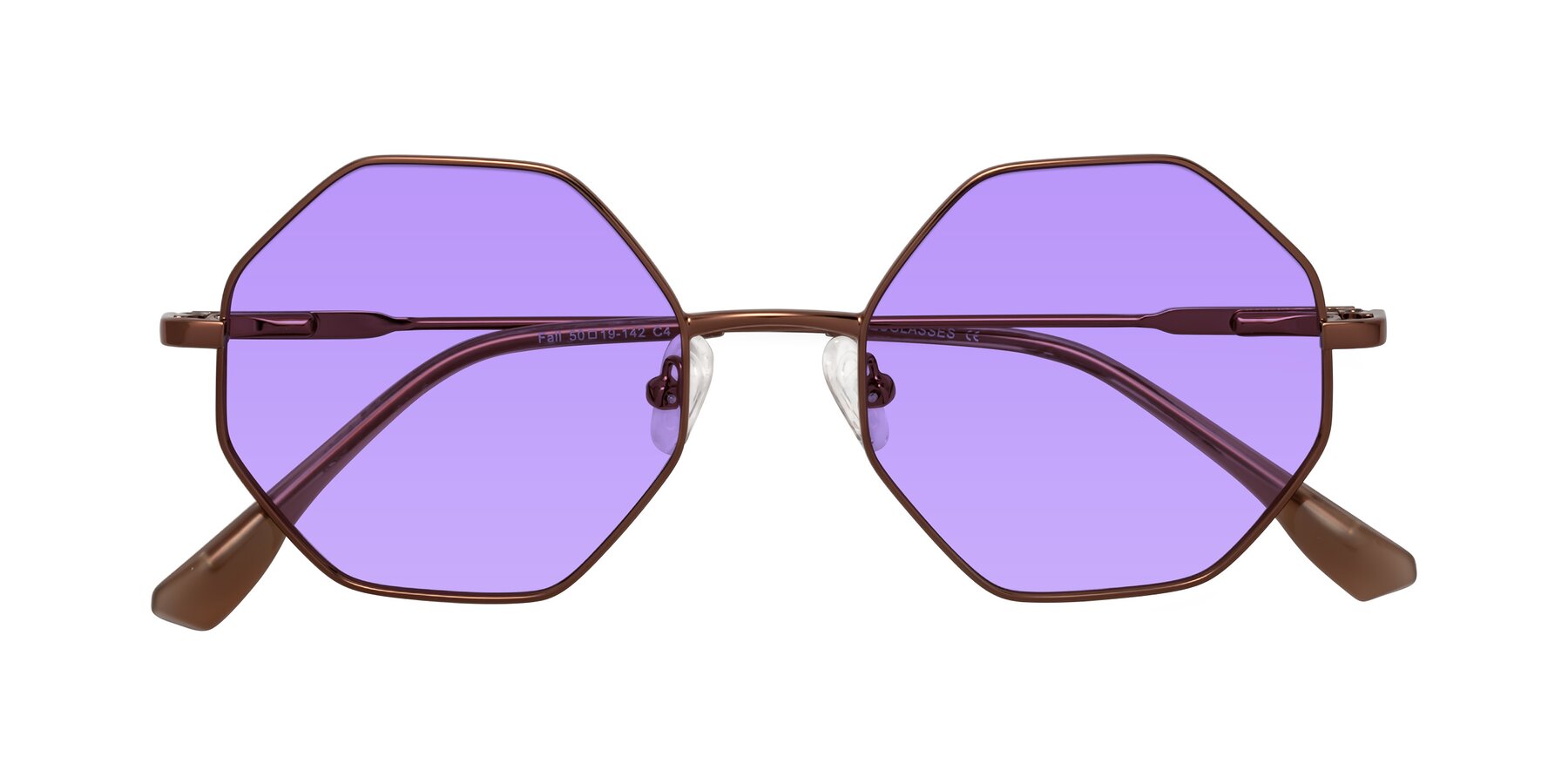 Folded Front of Fall in Bronze with Medium Purple Tinted Lenses