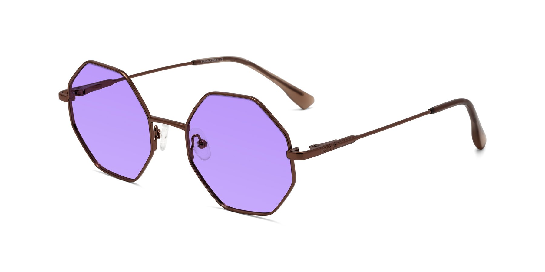 Angle of Fall in Bronze with Medium Purple Tinted Lenses