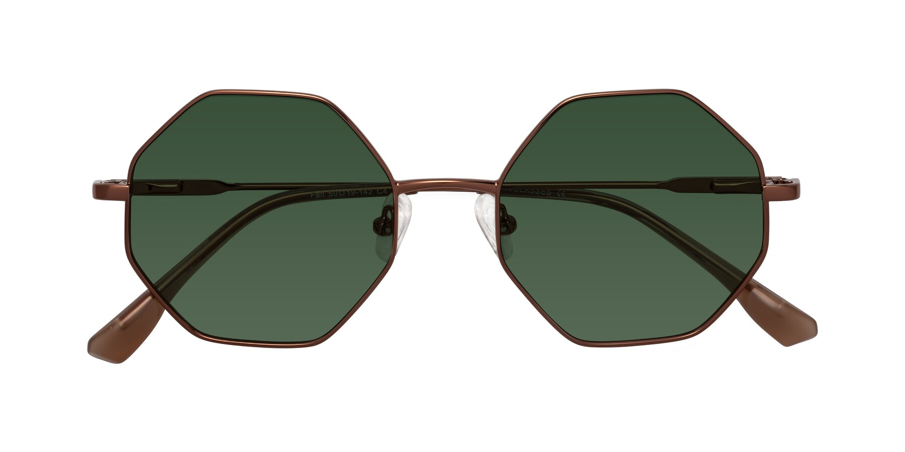 Folded Front of Fall in Bronze with Green Tinted Lenses