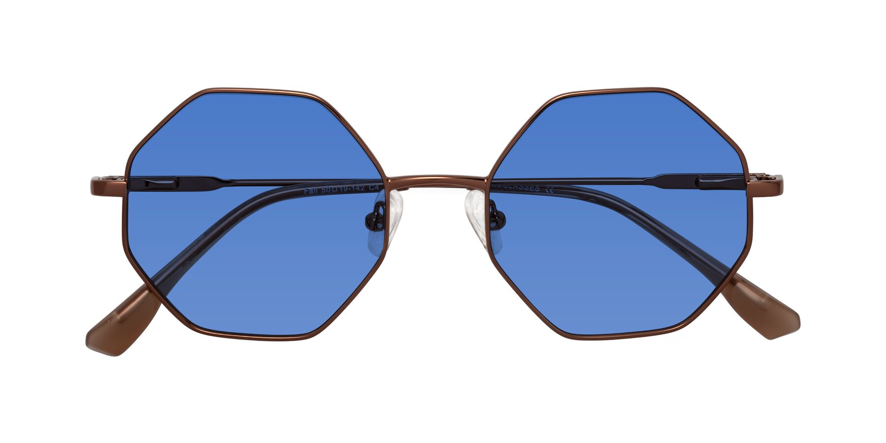 Folded Front of Fall in Bronze with Blue Tinted Lenses