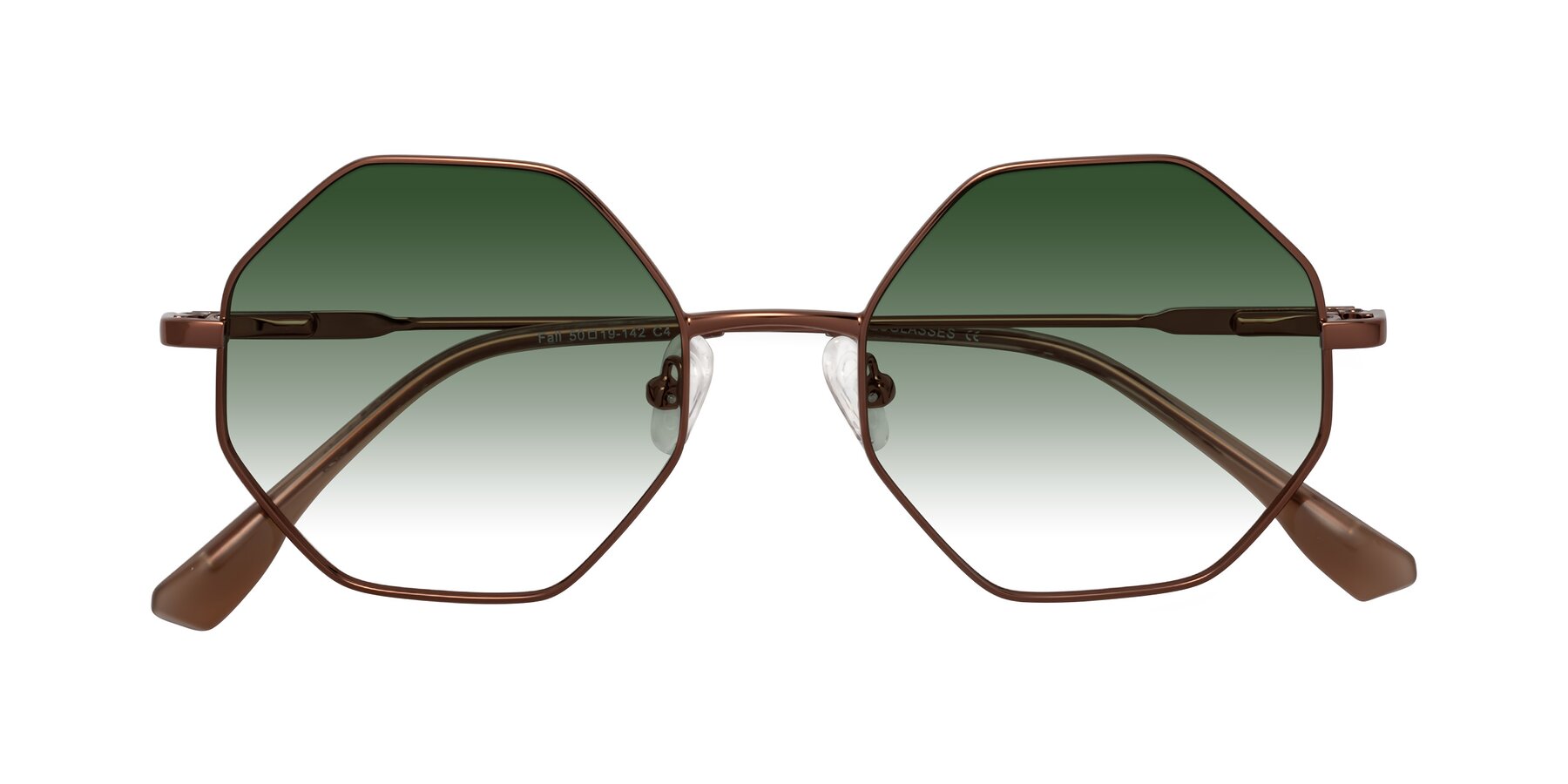 Folded Front of Fall in Bronze with Green Gradient Lenses