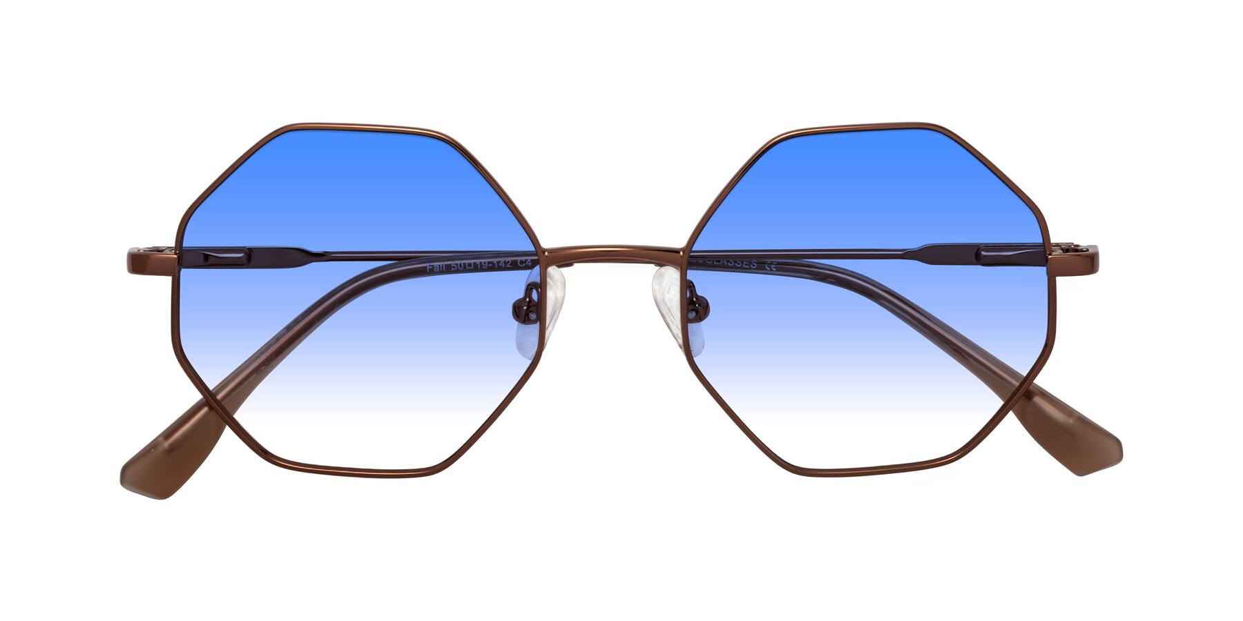 Folded Front of Fall in Bronze with Blue Gradient Lenses