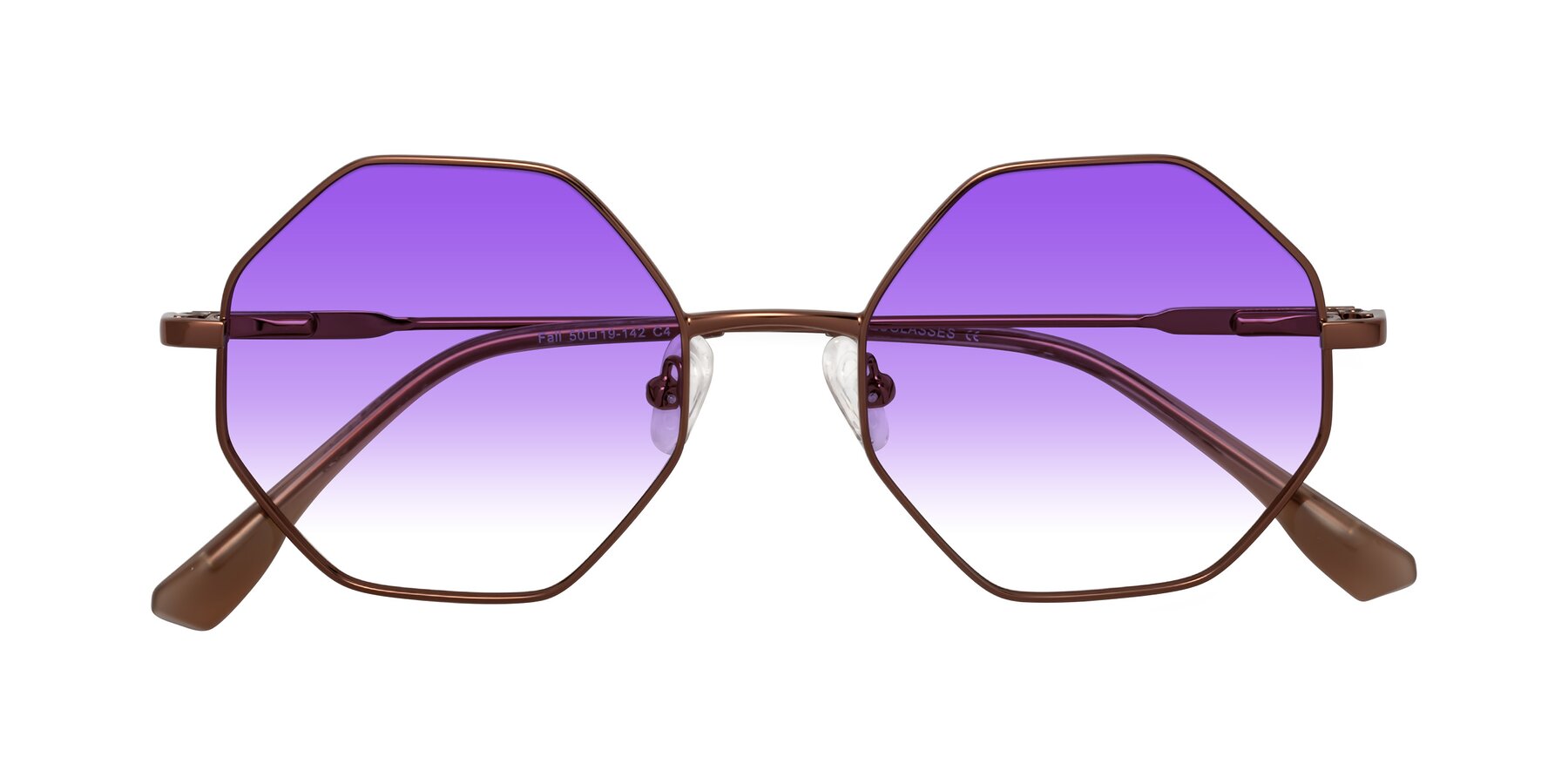 Folded Front of Fall in Bronze with Purple Gradient Lenses