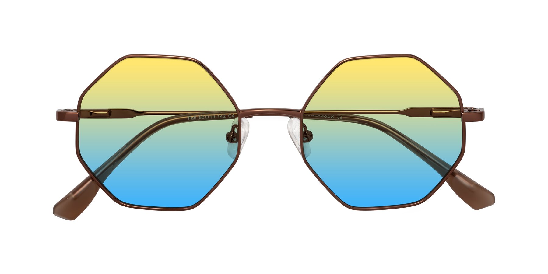 Folded Front of Fall in Bronze with Yellow / Blue Gradient Lenses