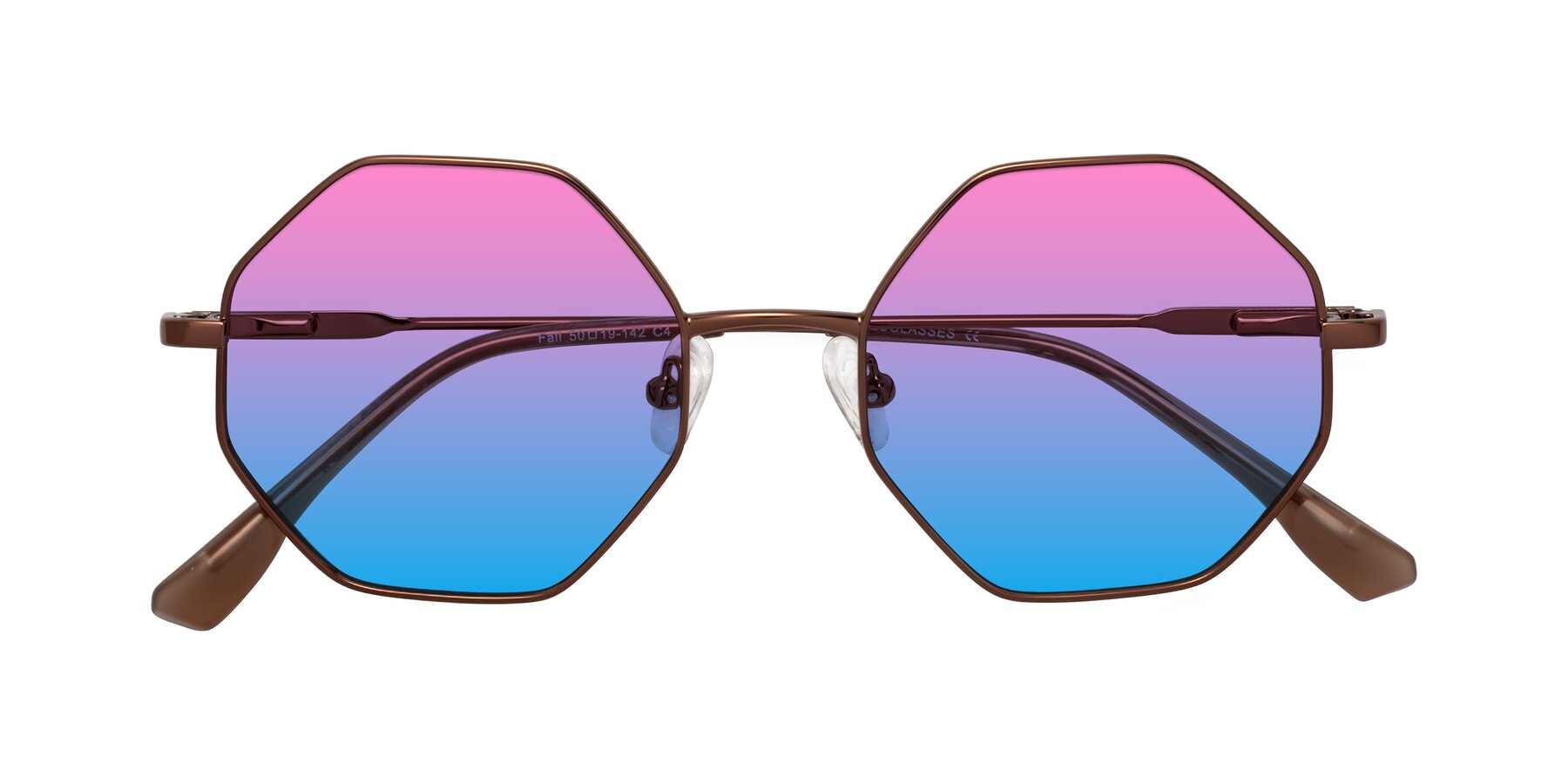 Folded Front of Fall in Bronze with Pink / Blue Gradient Lenses