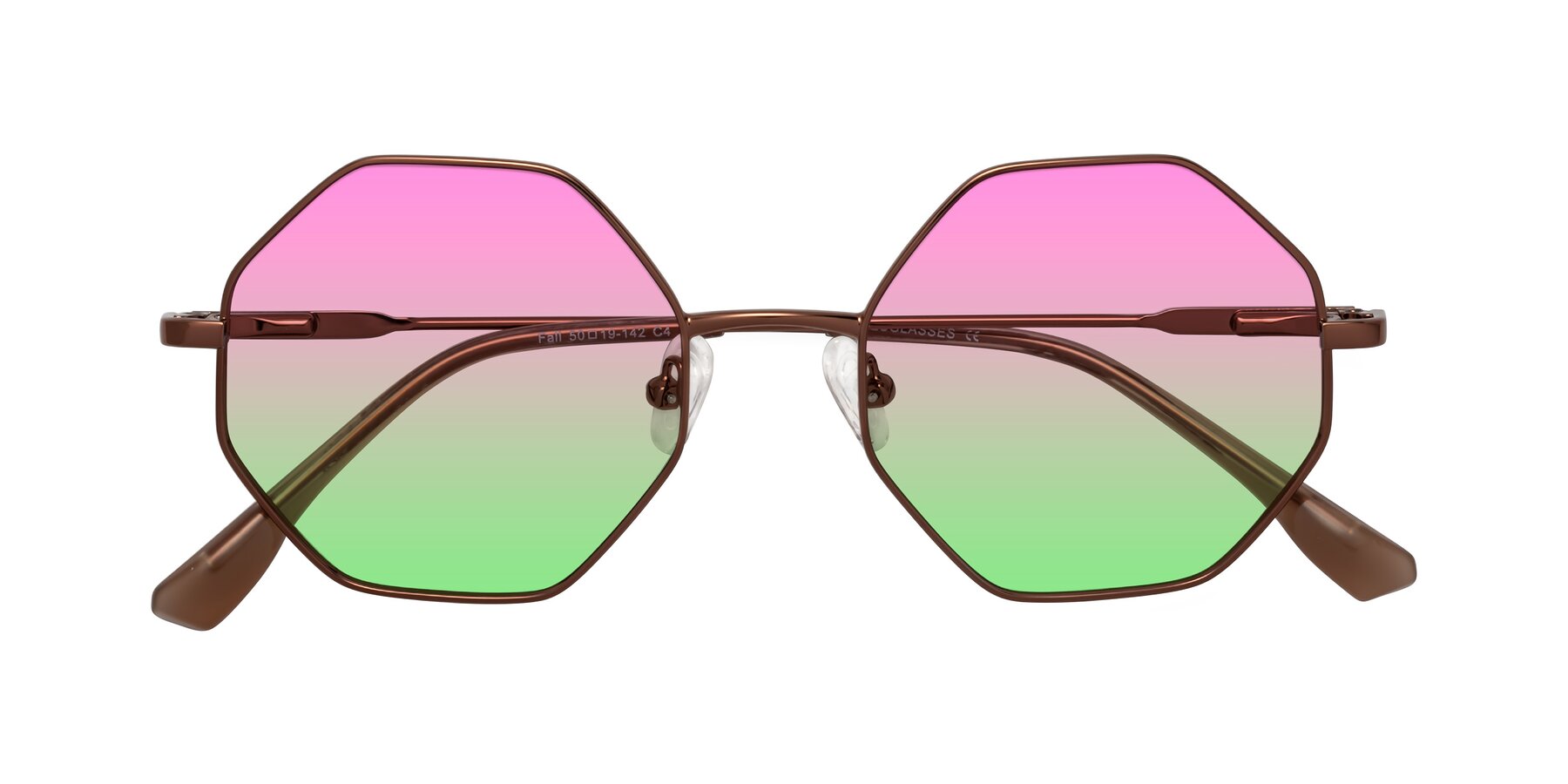 Folded Front of Fall in Bronze with Pink / Green Gradient Lenses