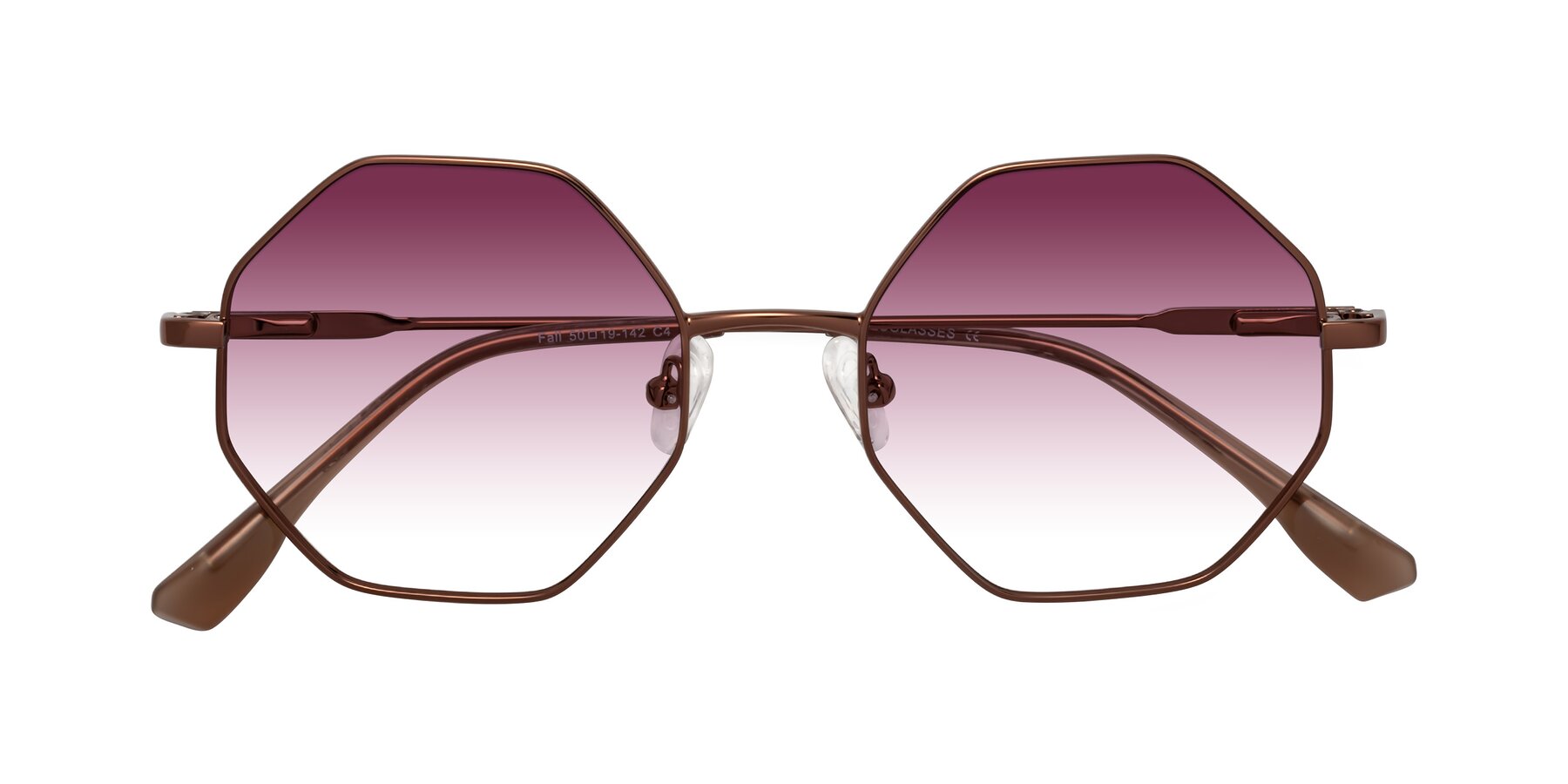 Folded Front of Fall in Bronze with Wine Gradient Lenses