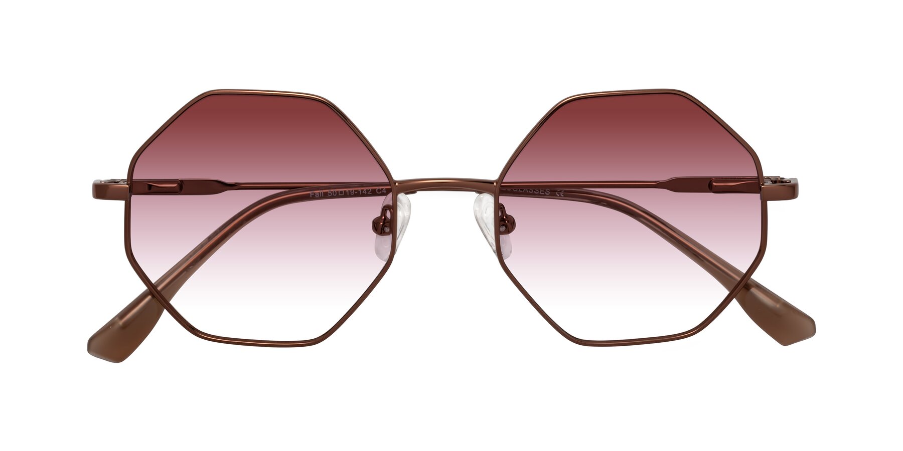 Folded Front of Fall in Bronze with Garnet Gradient Lenses