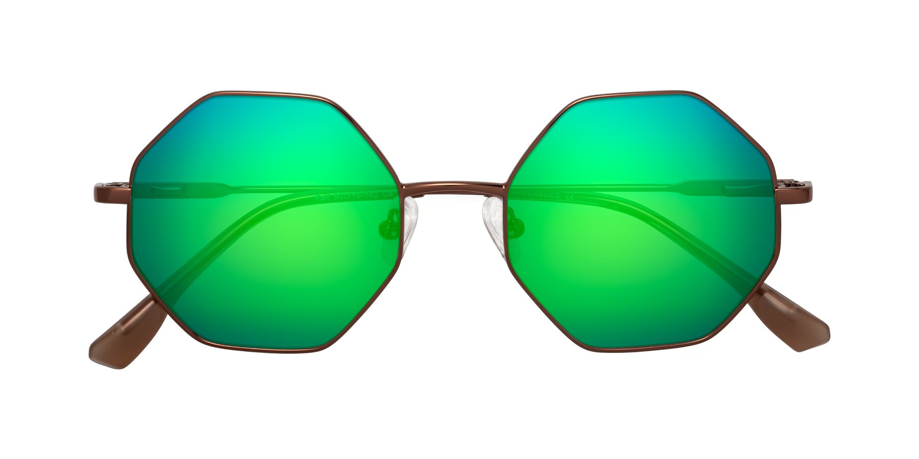 Folded Front of Fall in Bronze with Green Mirrored Lenses