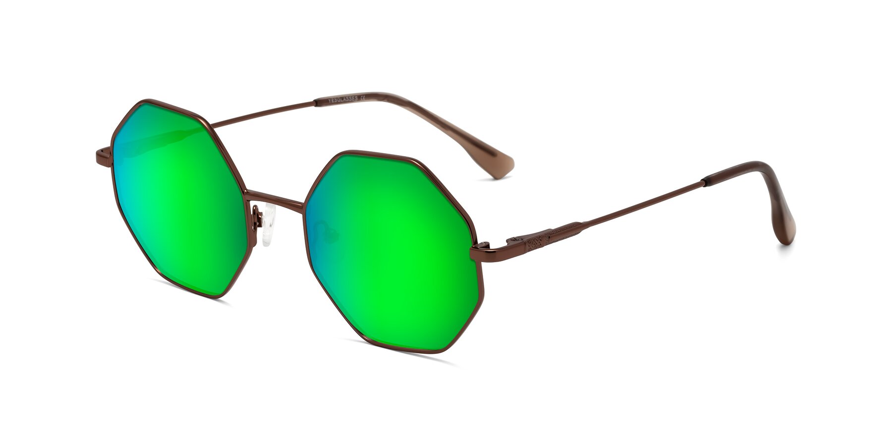 Angle of Fall in Bronze with Green Mirrored Lenses