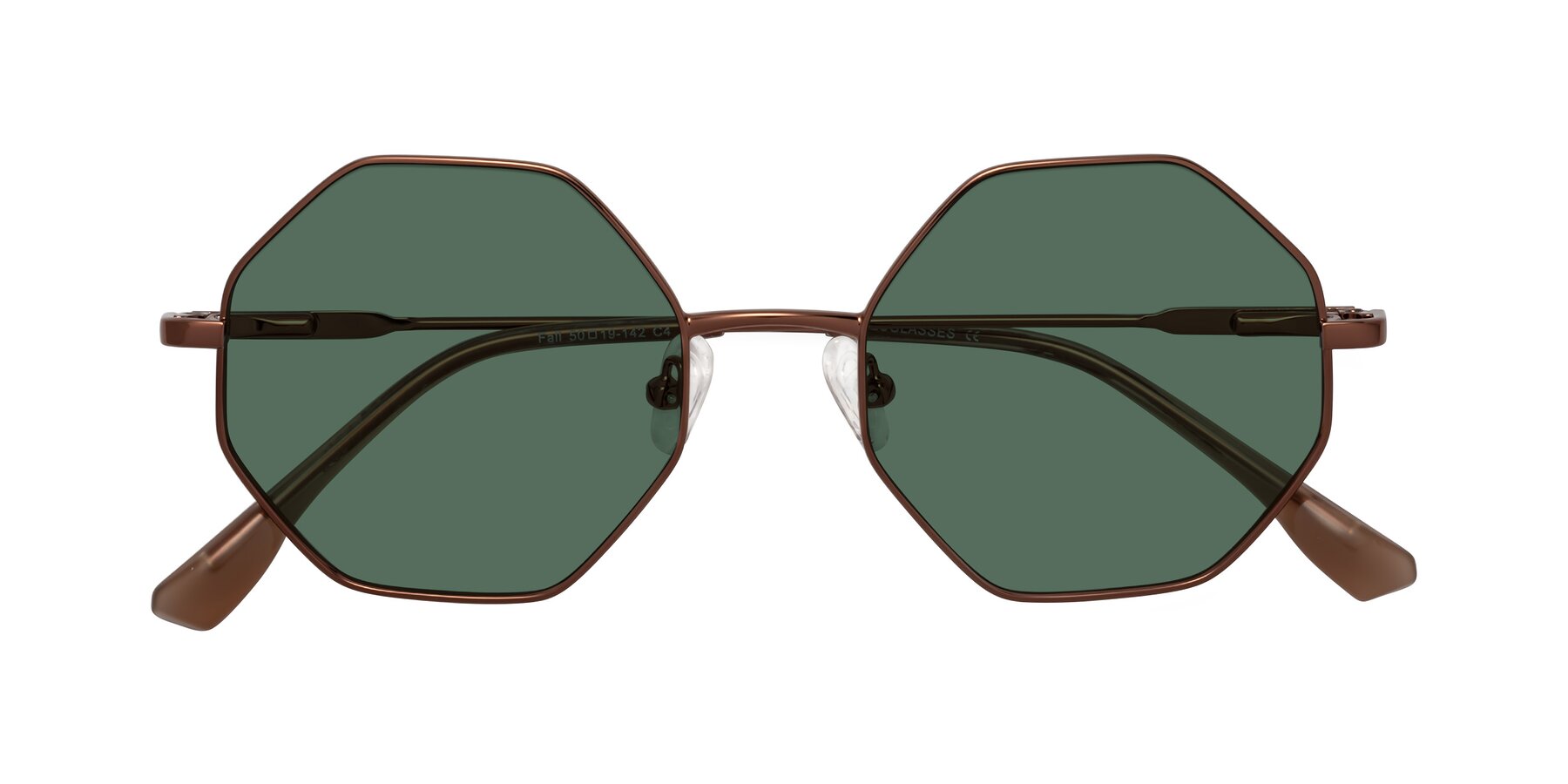 Folded Front of Fall in Bronze with Green Polarized Lenses