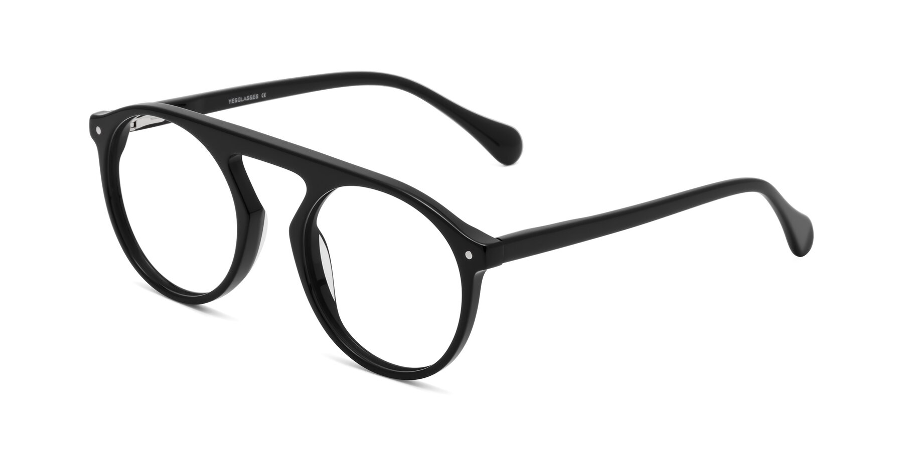 Angle of Gardon in Black with Clear Eyeglass Lenses