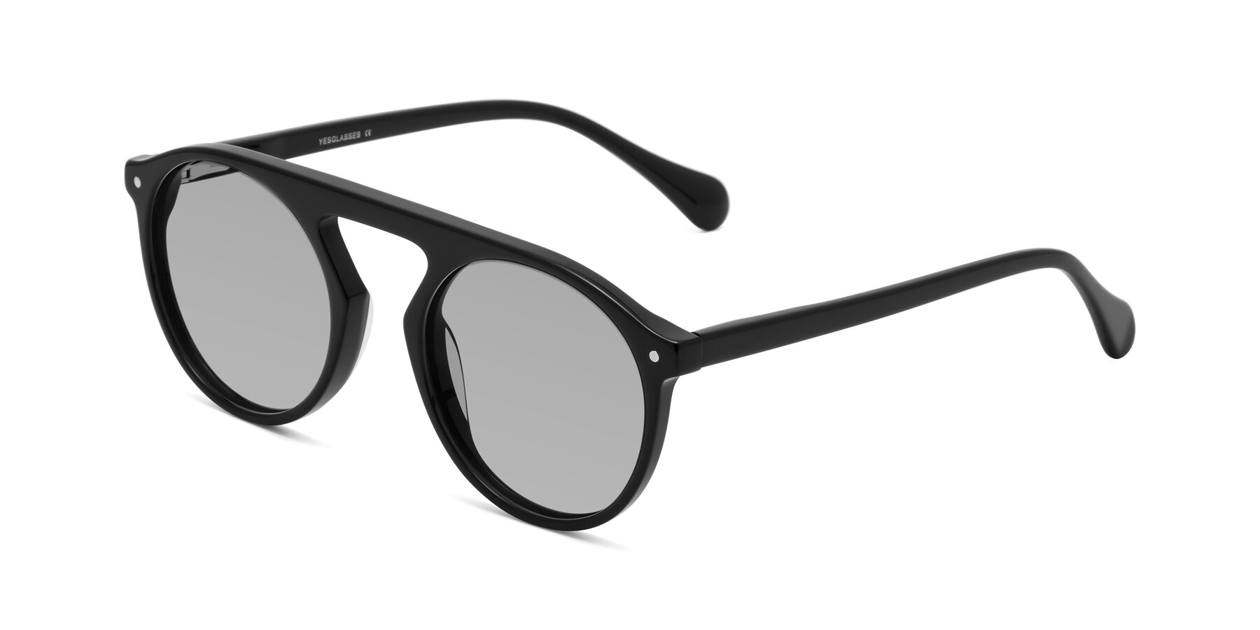 Angle of Gardon in Black with Light Gray Tinted Lenses