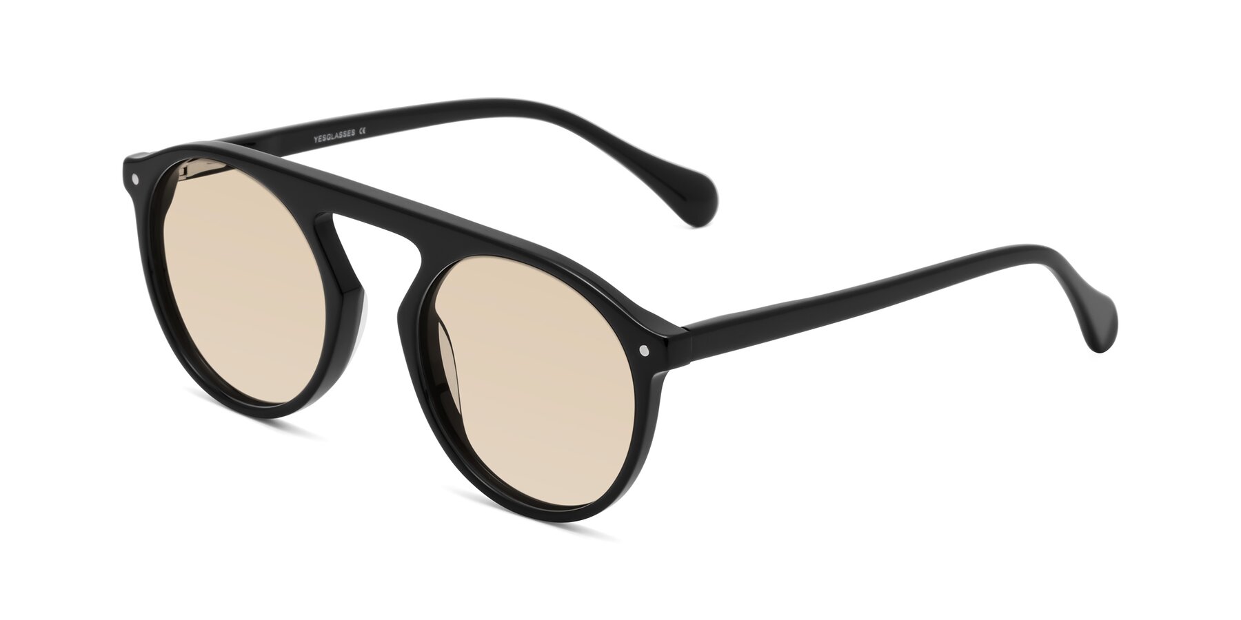 Angle of Gardon in Black with Light Brown Tinted Lenses