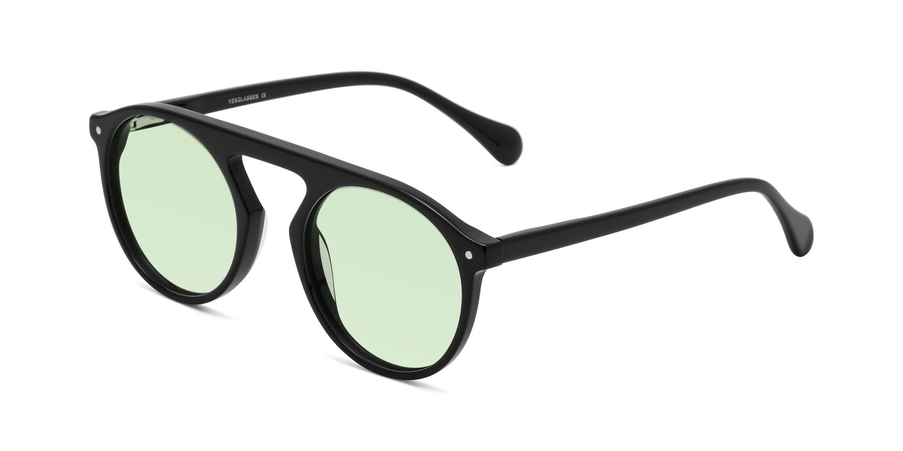 Angle of Gardon in Black with Light Green Tinted Lenses