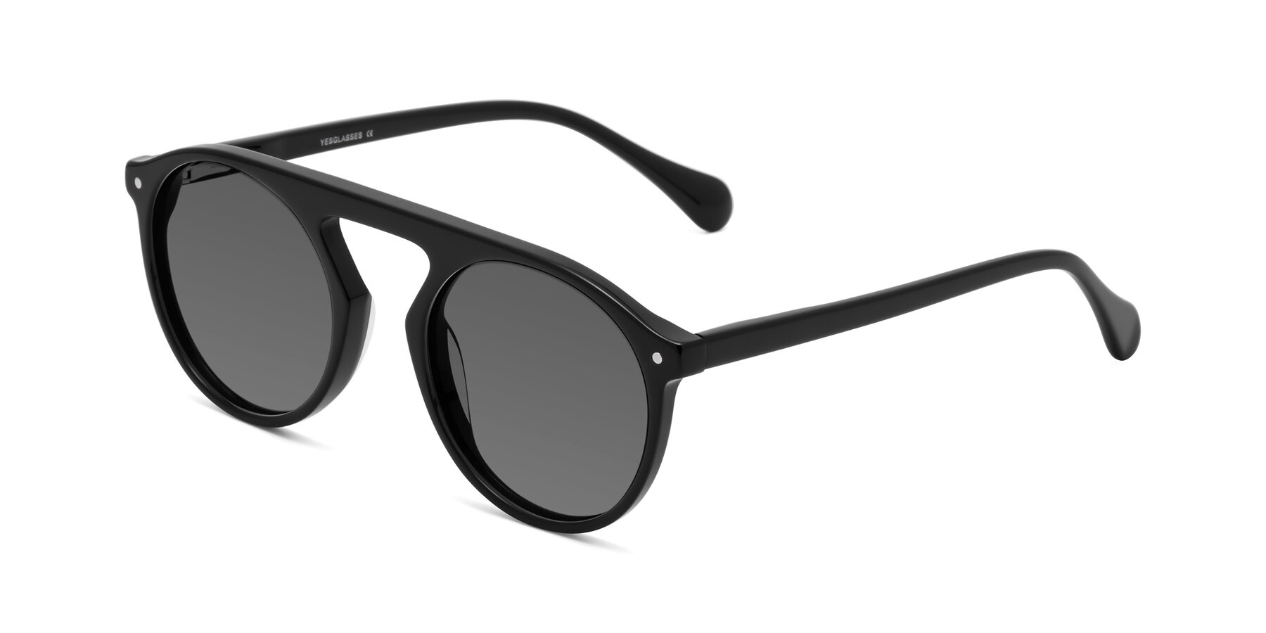 Angle of Gardon in Black with Medium Gray Tinted Lenses