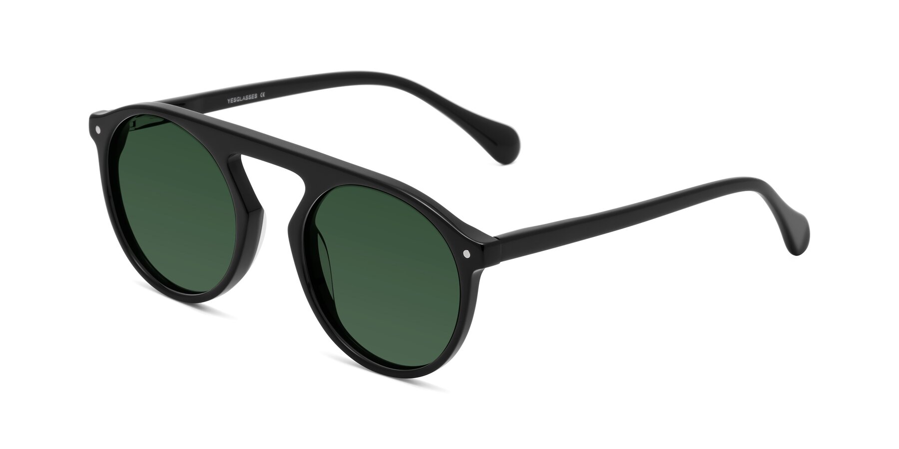 Angle of Gardon in Black with Green Tinted Lenses